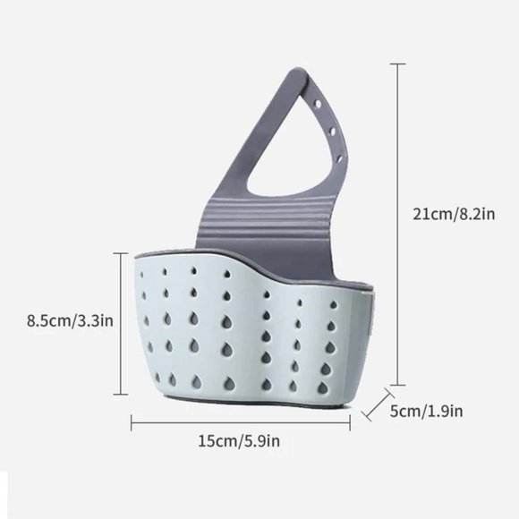 2pcs Adjustable Snap Sink Sponge Holder, Kitchen Hanging Drain Basket - Picture 2 of 4